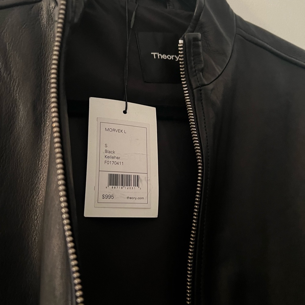 Theory black leather jacket